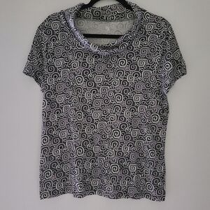 STUDIO WORKS cowl neck short sleeves top